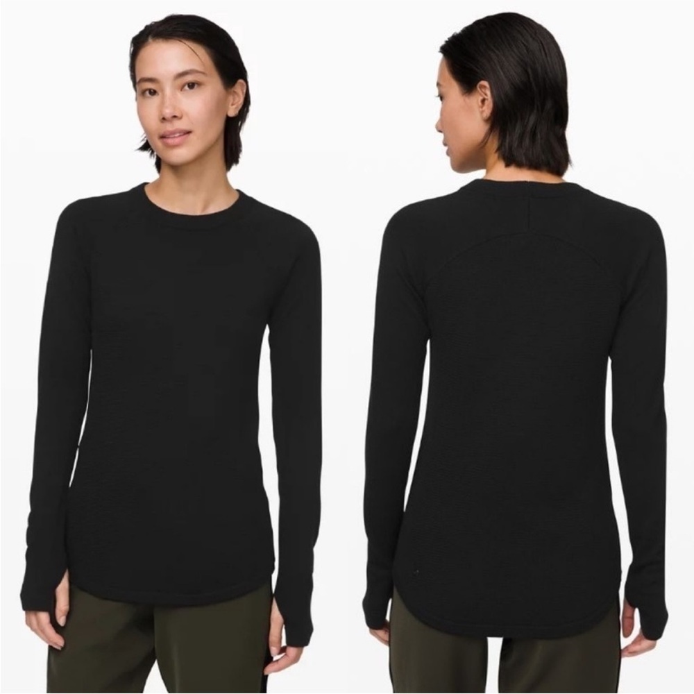 lululemon light merino wool sweater black size 6 L15
